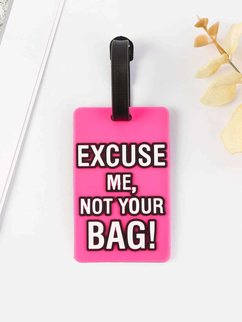 Etiqueta de equipaje rosa - 2594