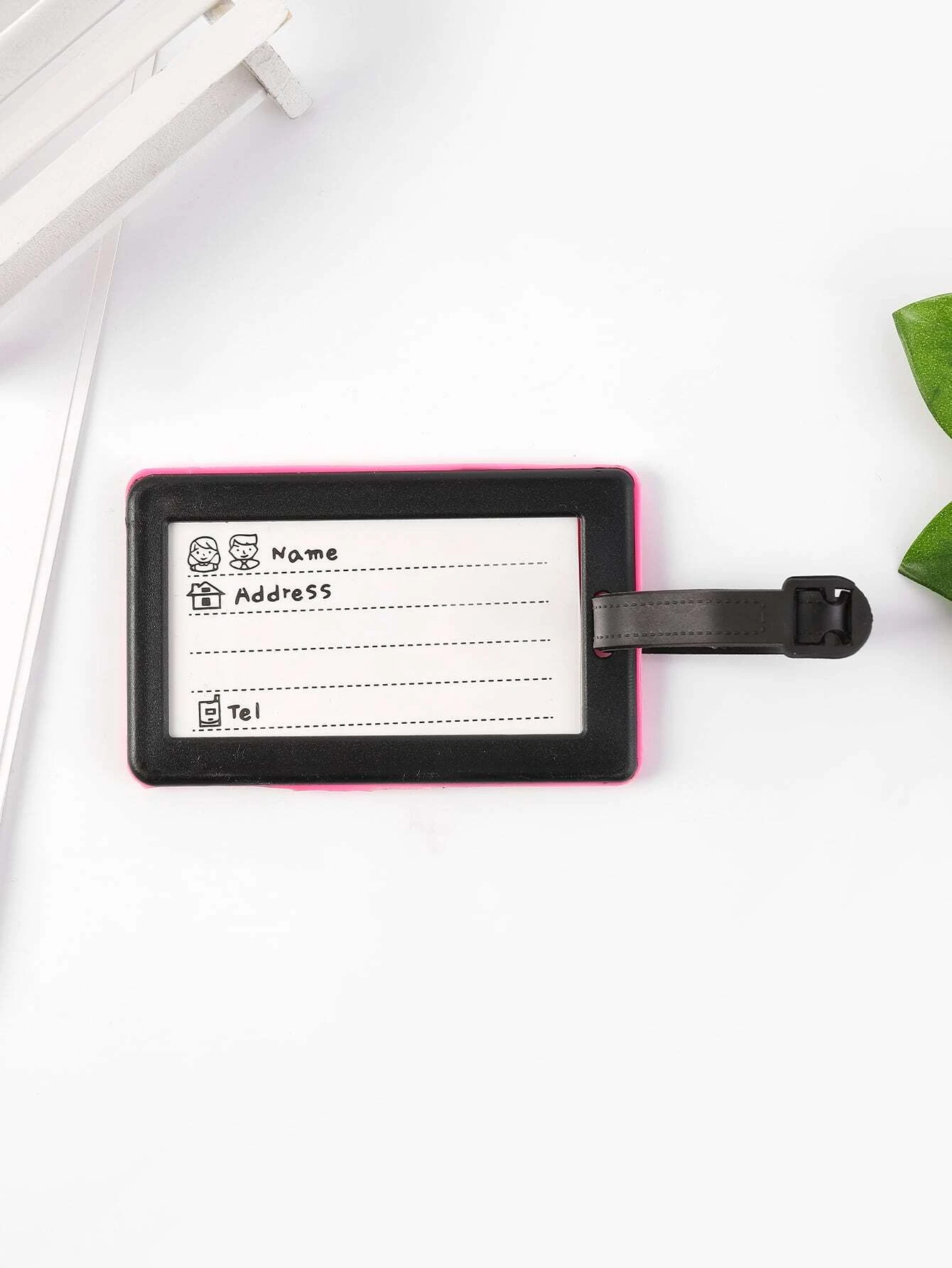 Etiqueta de equipaje rosa - 2594