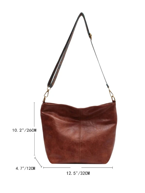 Cartera marrón cuerina estilo vintage - 3149