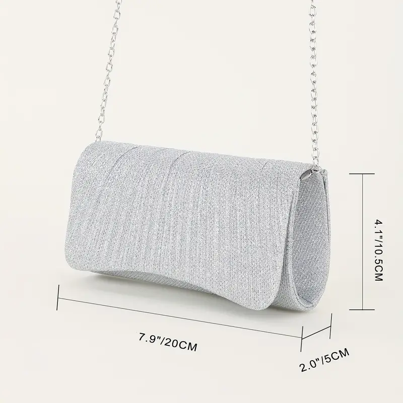 Cartera plateada cuadrada con cadena - 3370