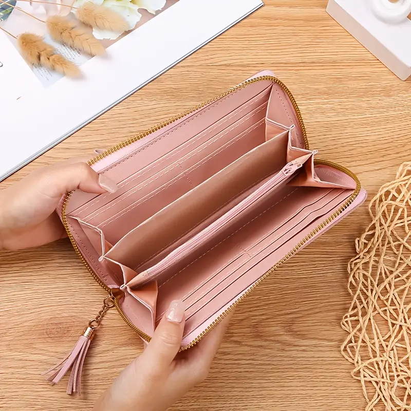 Billetera bloques multicolor tono rosa - 4082