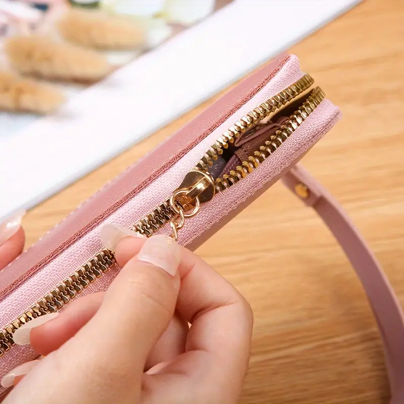 Billetera bloques multicolor tono rosa - 4082