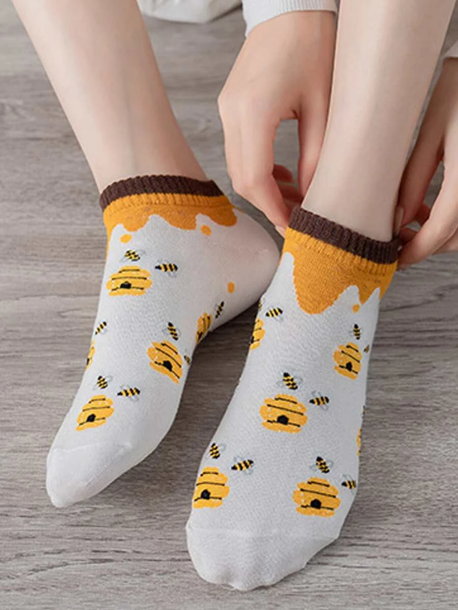 Calcetines 5 pack estampado abejita - 4092
