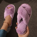 Pantuflas morada estilo cruzadas - 4439