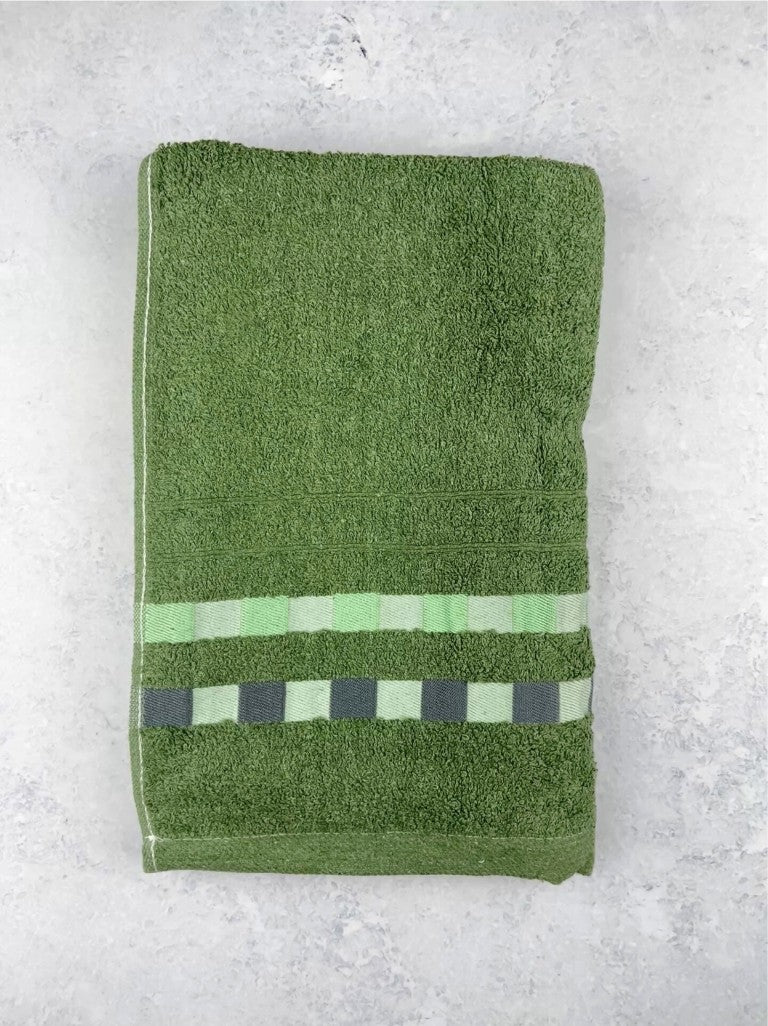 Toalla con patrón de dos franjas con cuadros - 4819