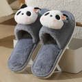 Pantuflas gris con cabeza de panda - 4877