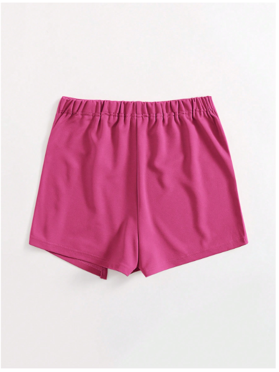 Skort rosa fucsia abertura en pierna - 4900