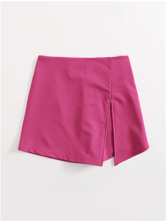 Skort rosa fucsia abertura en pierna - 4900