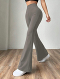 Pantalon gris flare strech ajuste en cintura & realce gluteos - 4975G