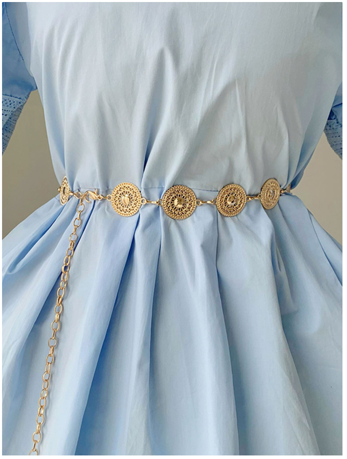 Cinturon tipo cadena detalles circulares - 5047