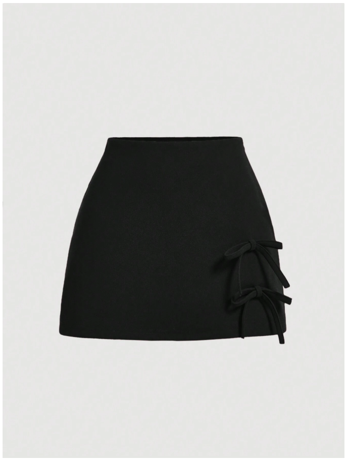 Skort negro con lazos frontales - 5096