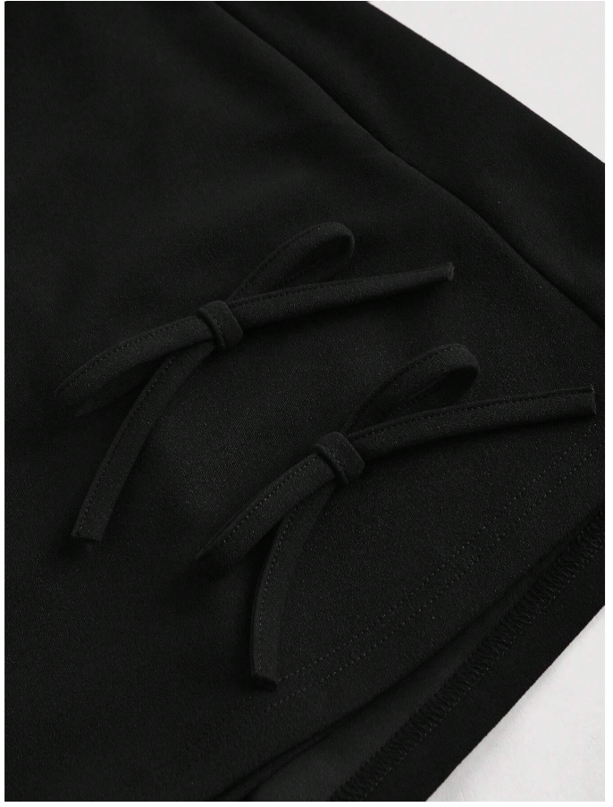 Skort negro con lazos frontales - 5096