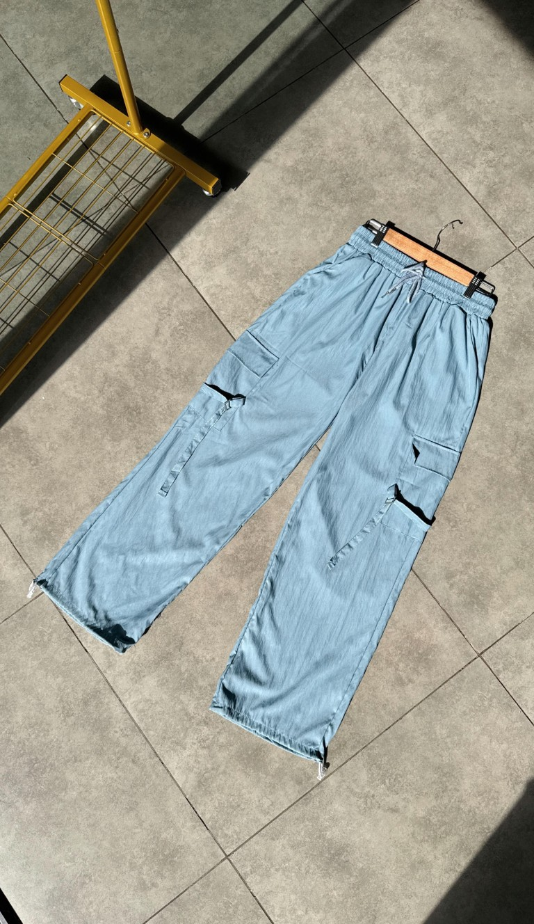 Pantalon cargo Azul con tiras laterales - 5142A