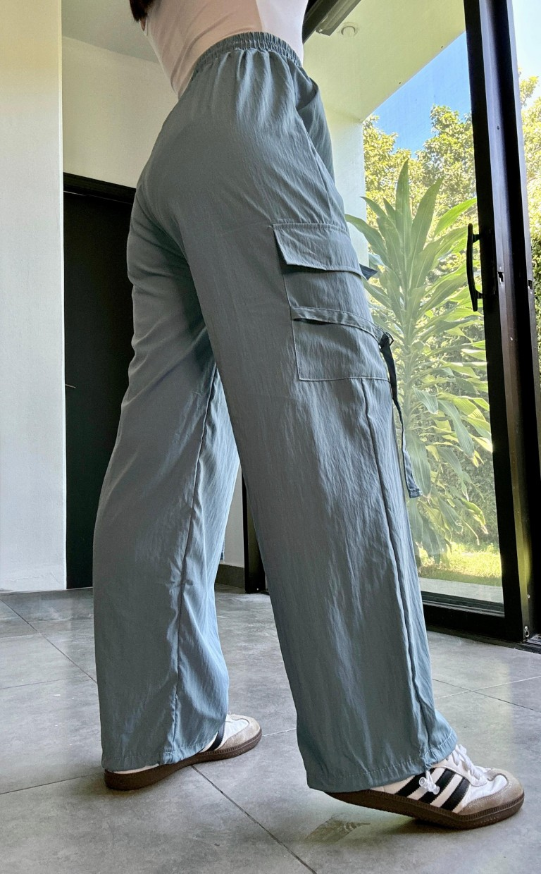 Pantalon cargo Azul con tiras laterales - 5142A