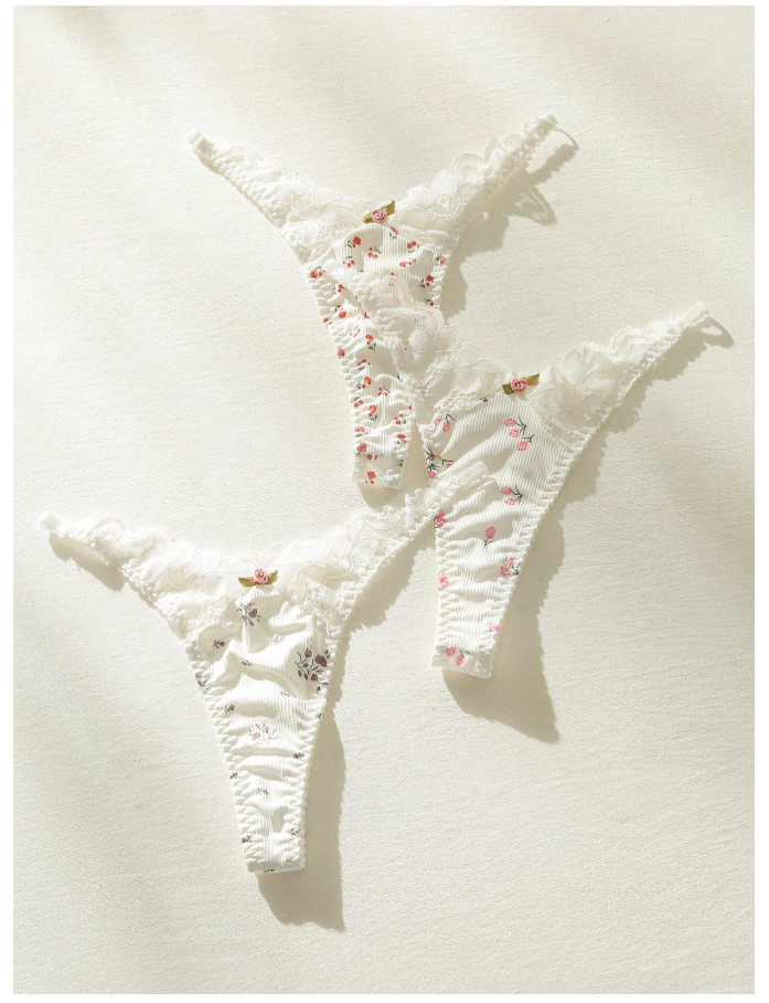 3 pack panty blancos estampado floral - 5176