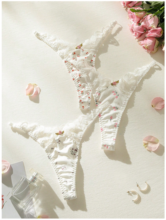 3 pack panty blancos estampado floral - 5176