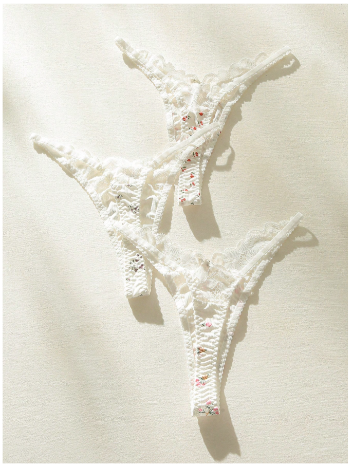 3 pack panty blancos estampado floral - 5176