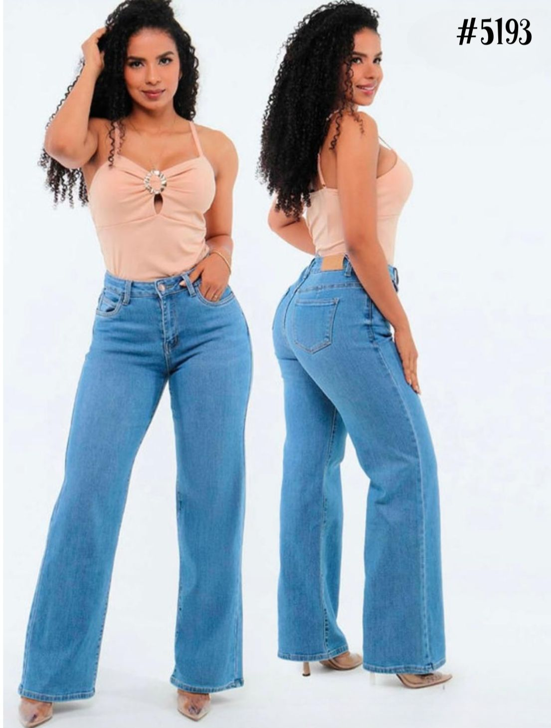 Pantalon pierna ancha Azul claro sweet couture - 5193