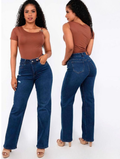 Pantalon pierna ancha desgaste en pierna chic royale - 5289