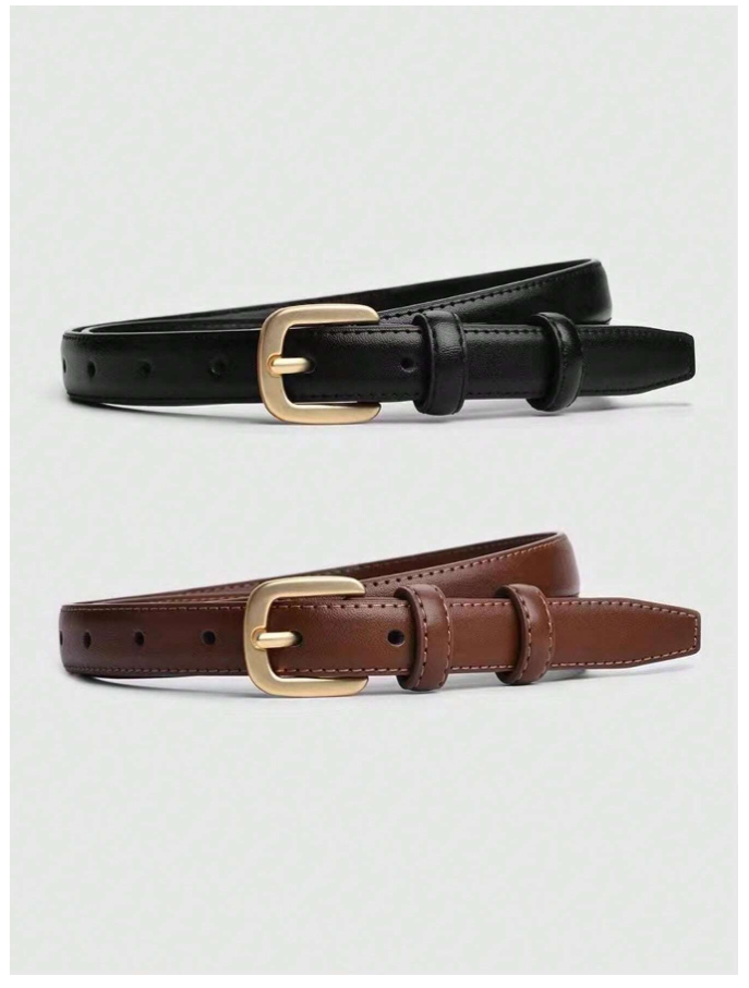 Cinturon 2 pack de cuerina negro & marrón - 5341