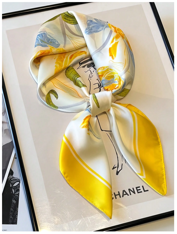 Pañuelo floral amarillo - 5419
