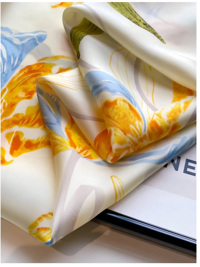 Pañuelo floral amarillo - 5419