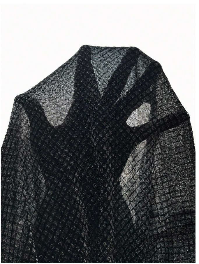 Vestido negro efecto metálico sin mangas - 5425