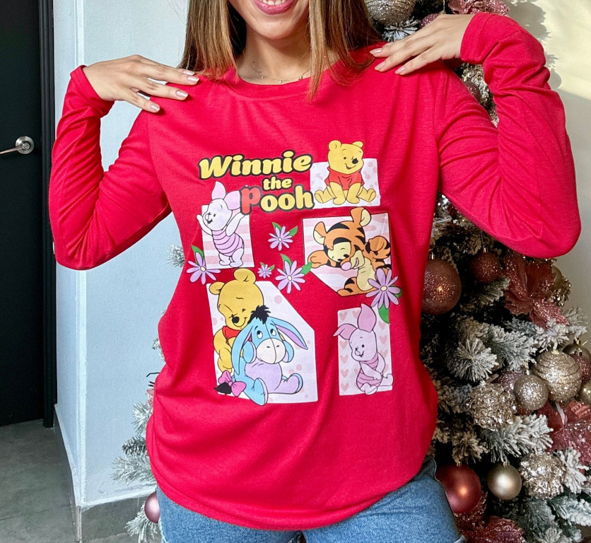 Camisa roja manga larga winnie the Pooh - 5432