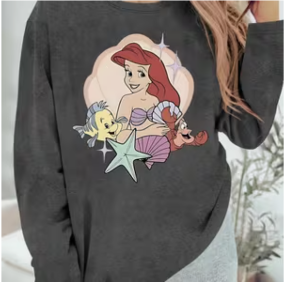 Camisa gris manga larga la sirenita - 5434