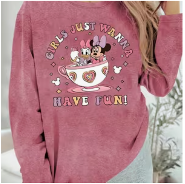 Camisa rosa manga larga minnie mouse - 5435
