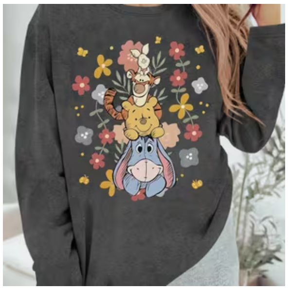 Camisa gris manga larga winnie the Pooh - 5439