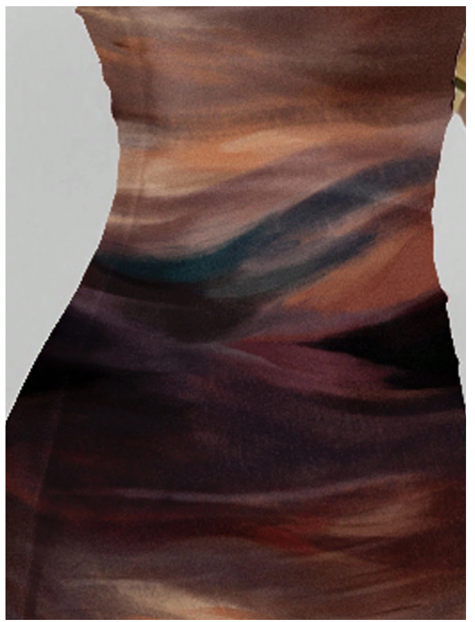 Vestido marrón estampado abstracto - 5494