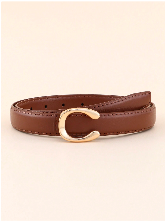 Cinturon marron hebilla en forma de C - 5652