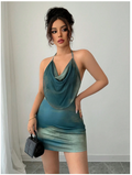 Vestido verde corto tye dye - 5705
