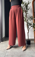 Pantalon marrón de vestir bolsillos frontales - 5708MA