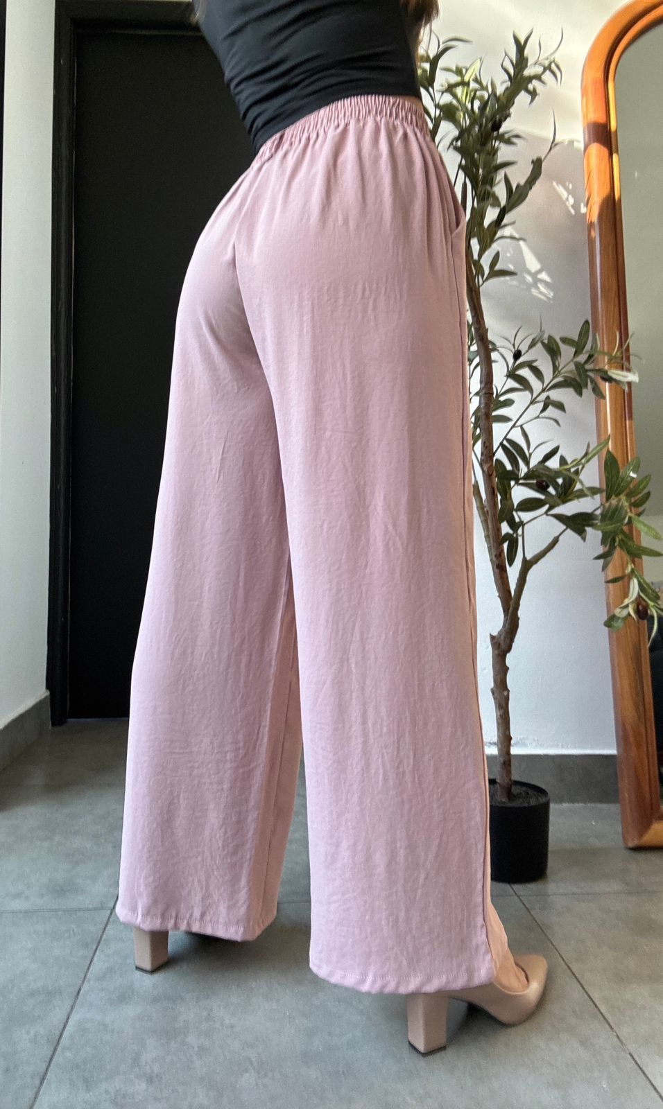 Pantalon rosa de vestir bolsillos frontales - 5708RO