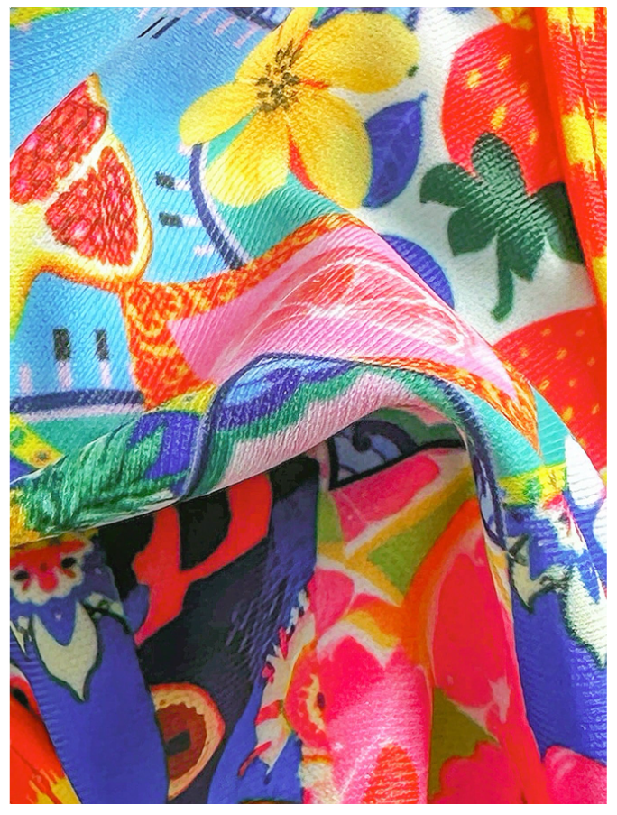 Traje de Baño Dos Piezas Tirantes Naranjas Estampado Floral – Frescura Veraniega - 5743