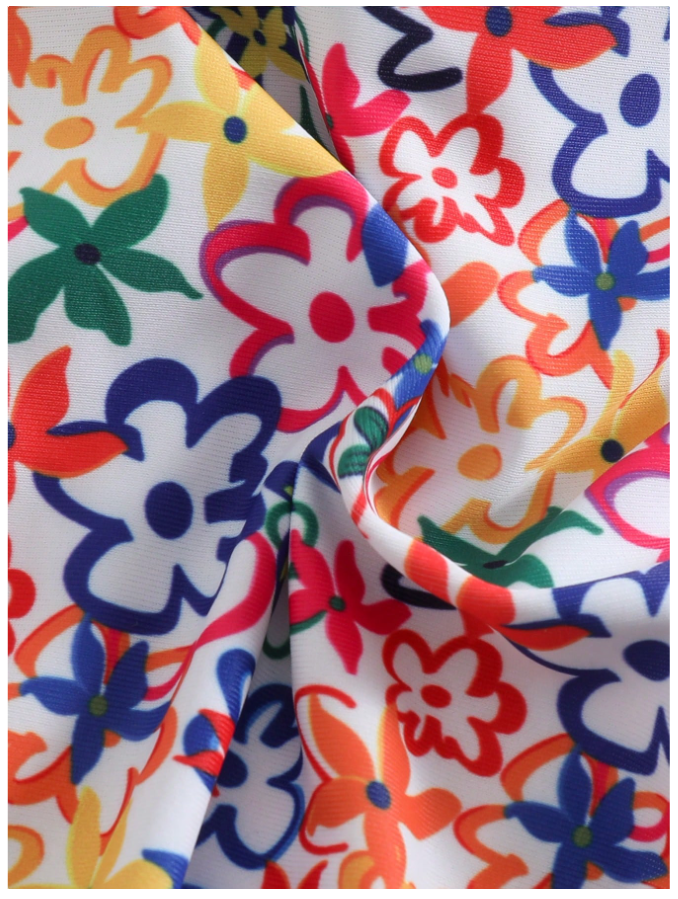 Traje de Baño Dos Piezas Estampado & Tirantes Floral – Romance Playero - 5745