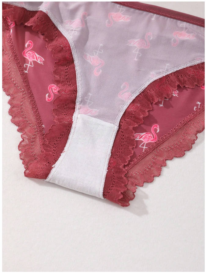 3 Pack Panty Estampado Flamingos – Divertido y Tropical - 5752
