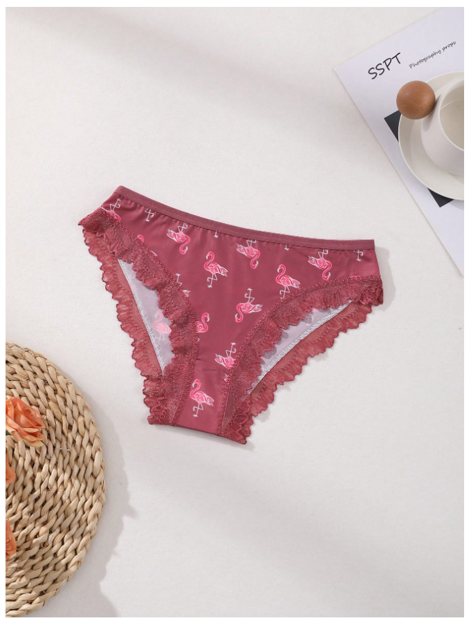 3 Pack Panty Estampado Flamingos – Divertido y Tropical - 5752