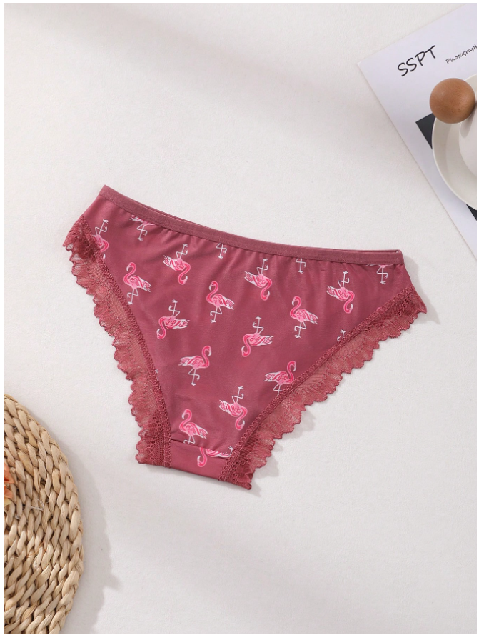 3 Pack Panty Estampado Flamingos – Divertido y Tropical - 5752