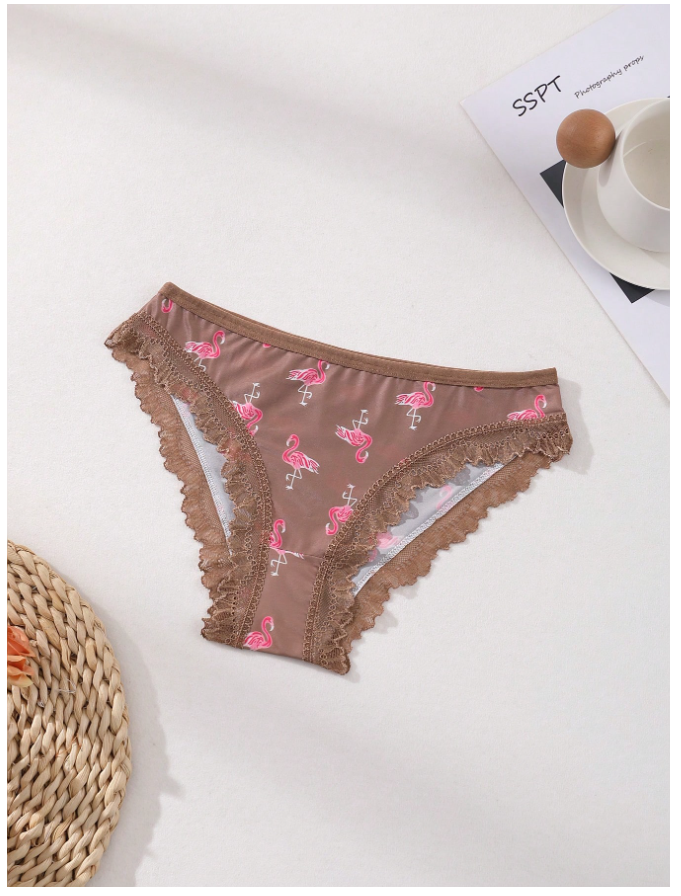 3 Pack Panty Estampado Flamingos – Divertido y Tropical - 5752