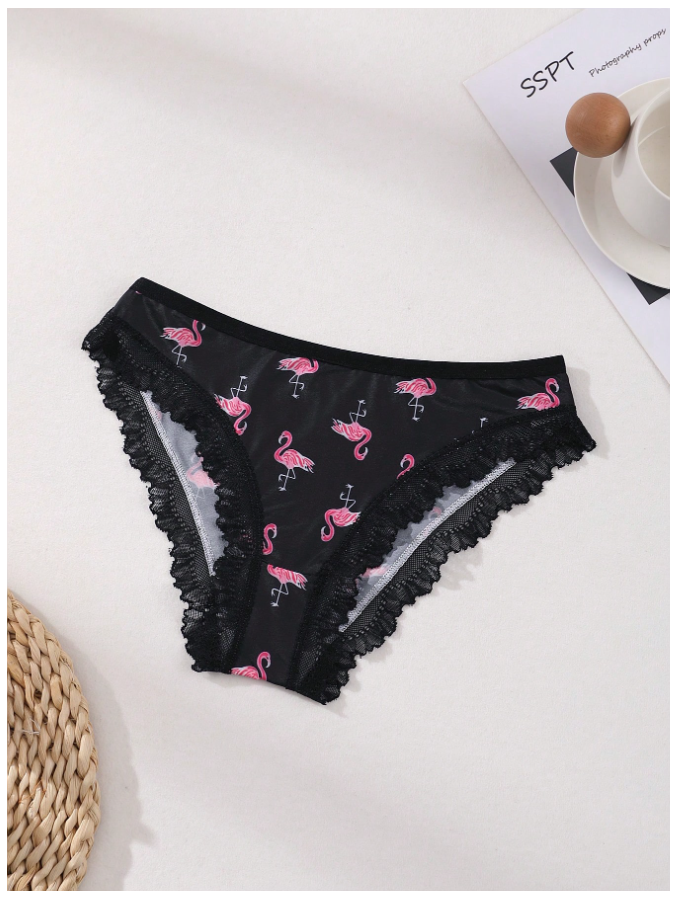 3 Pack Panty Estampado Flamingos – Divertido y Tropical - 5752