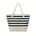 Bolso playero a rayas blanco & negro - 5772