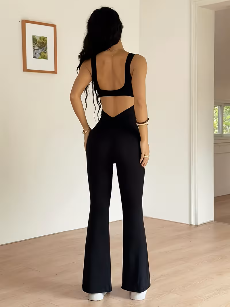 Enterizo negro abertura en centro - 5774