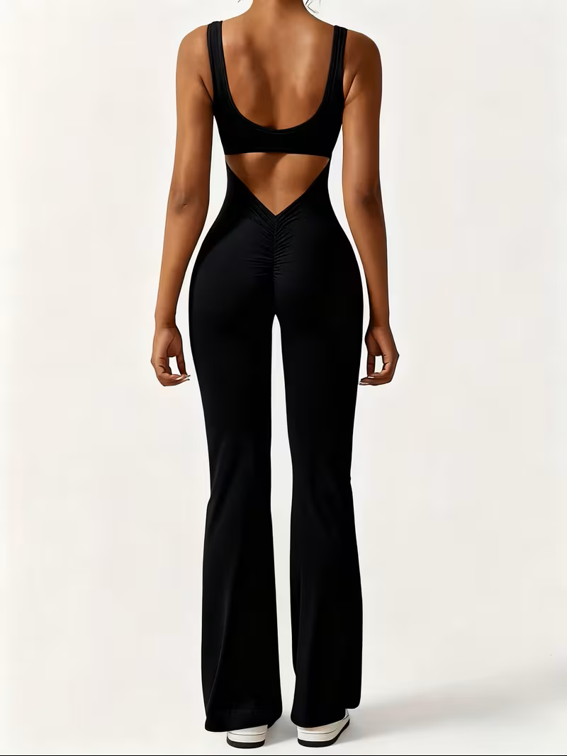 Enterizo negro abertura en centro - 5774