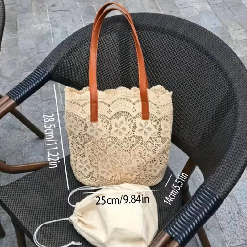 Bolso de encaje agarre marrón - 5776