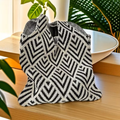 Bolso estilo tejido blanco & negro geométrico - 5777