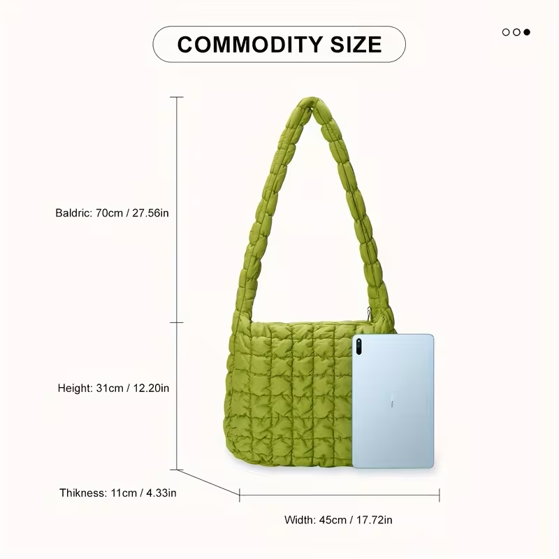 Bolso verde a cuadros acolchado - 5778