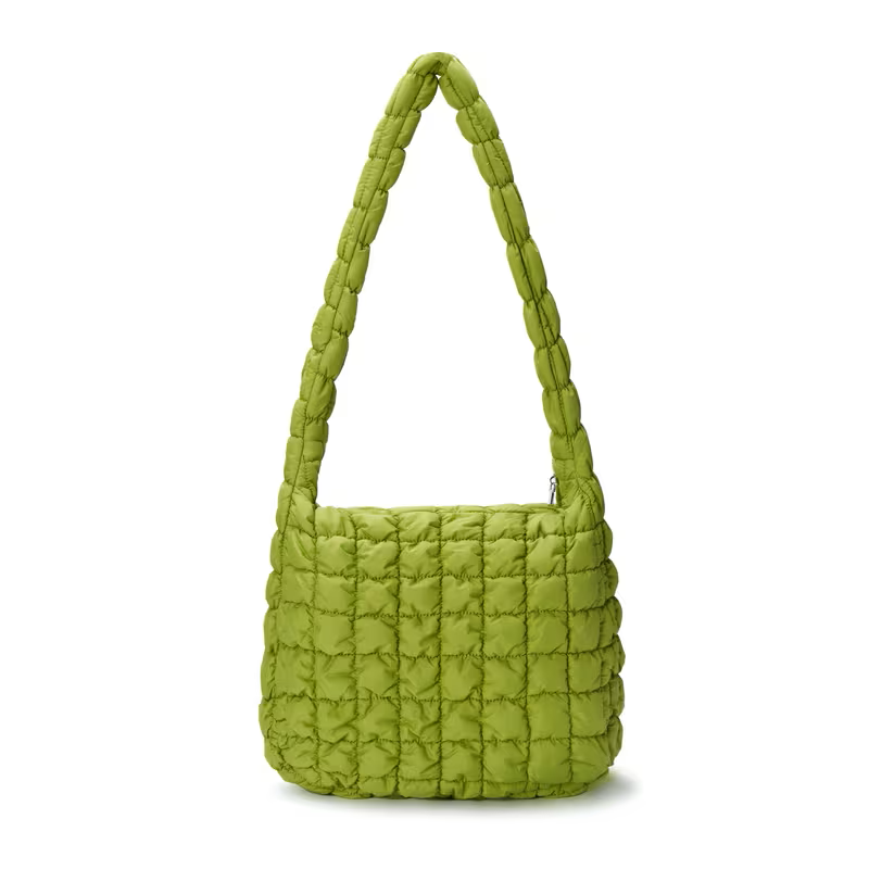 Bolso verde a cuadros acolchado - 5778